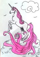 Unicorn with pink hair; atc 2